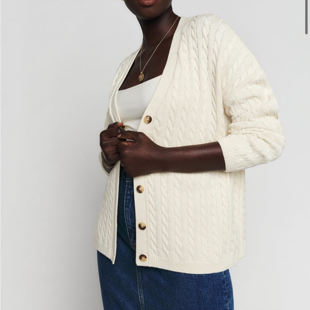 Reformation Eros Cotton Cable Cardigan